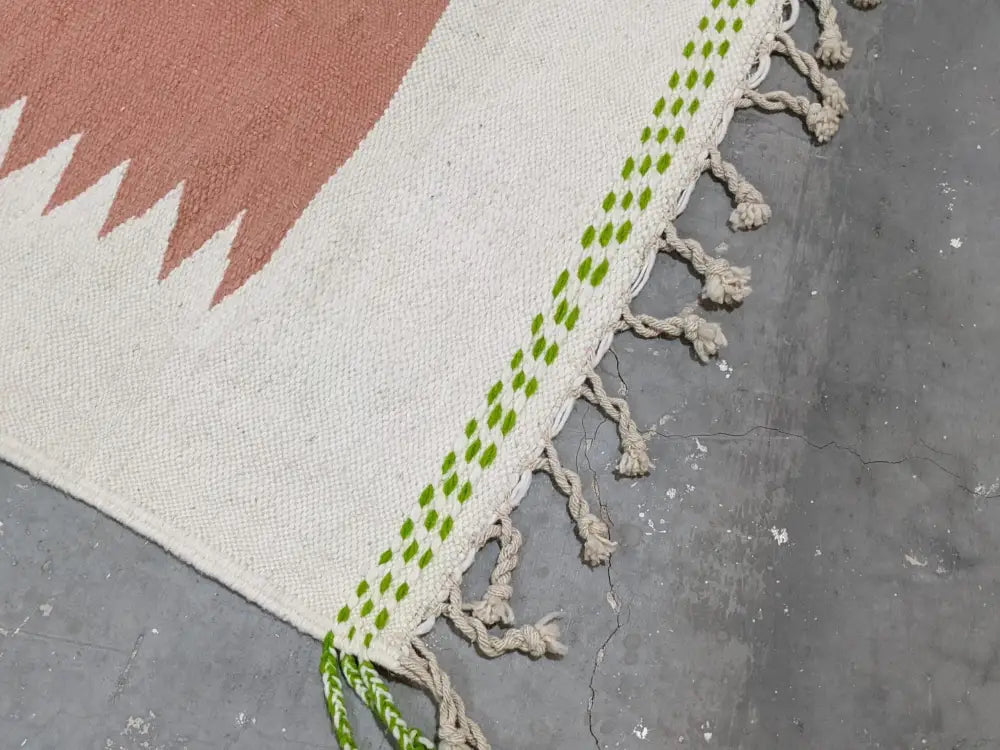 Moroccan handmade beige azilal rug living room woven wall hanging