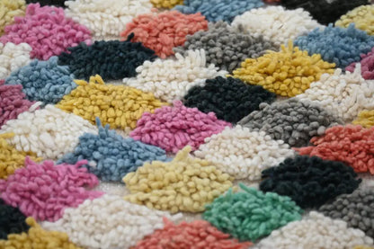 Traditional azilal rug multicolor geometric bedroom carpet
