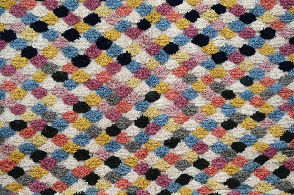 Traditional azilal rug multicolor geometric bedroom carpet