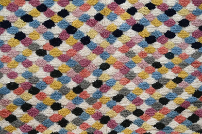 Traditional azilal rug multicolor geometric bedroom carpet