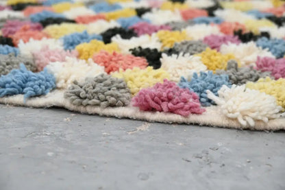 Traditional azilal rug multicolor geometric bedroom carpet