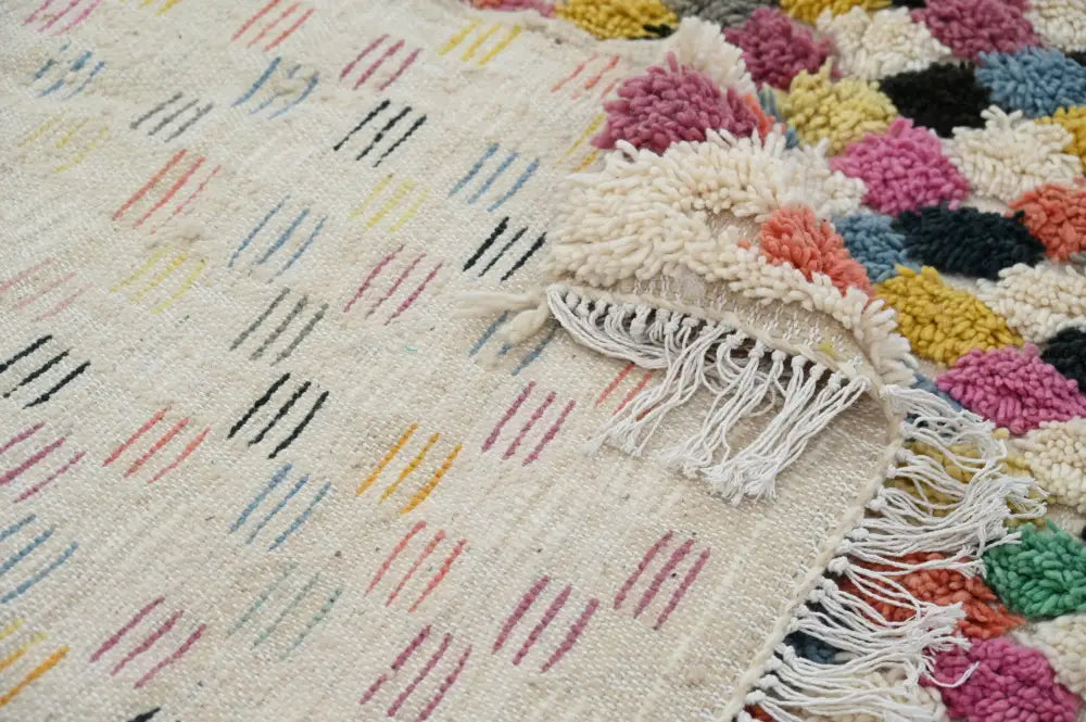 Traditional azilal rug multicolor geometric bedroom carpet