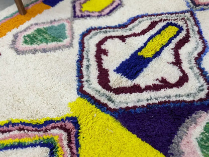 Handmade colorful geometric azilal rug bedroom moroccan decor