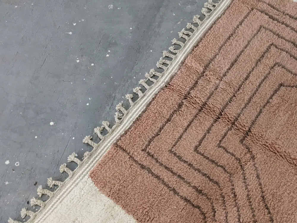 Traditional beige & blue azilal rug – living room moroccan handmade wool