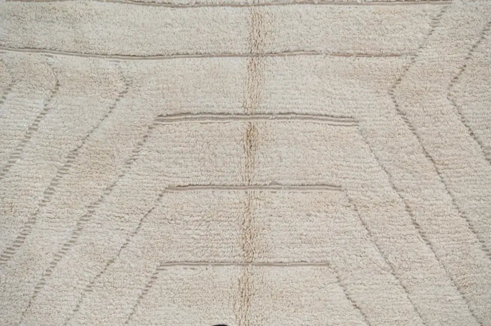 Handmade cream beni ouarain rug geometric living room decor