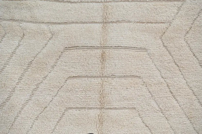 Handmade cream beni ouarain rug geometric living room decor