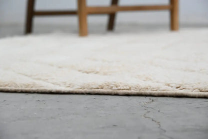 Handmade cream beni ouarain rug geometric living room decor