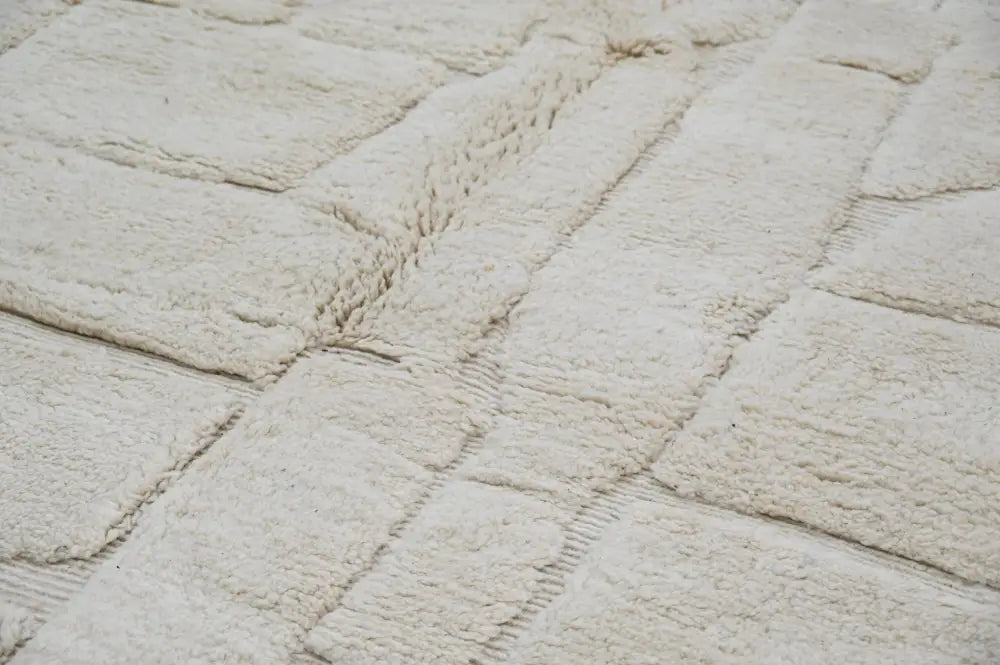 Traditional beige beni ouarain rug living room stone pattern wool