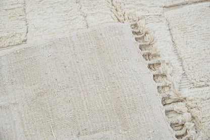 Traditional beige beni ouarain rug living room stone pattern wool