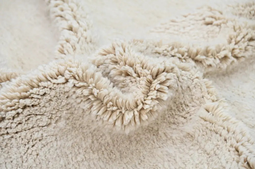 Handwoven cream beni ouarain rug living room moroccan handmade decor