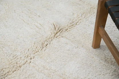 Handwoven cream beni ouarain rug living room moroccan handmade decor