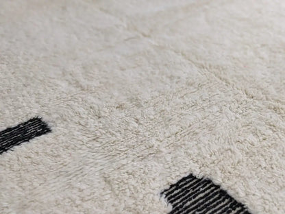 Beni ouarain moroccan handmade cream & black living room rug