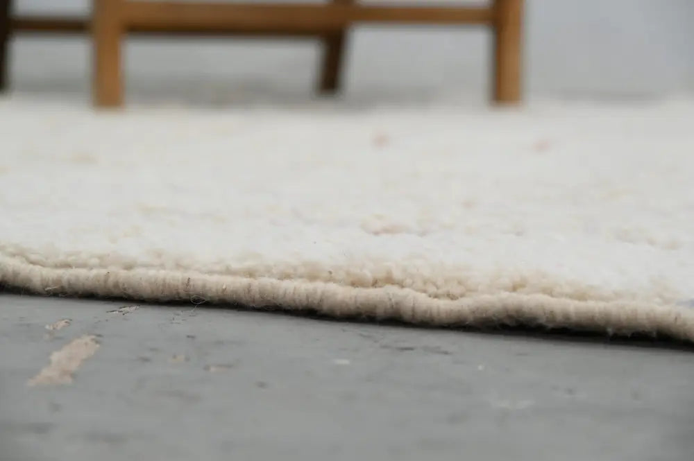 Handmade moroccan beni ouarain rug – cream & red-brown living room wool
