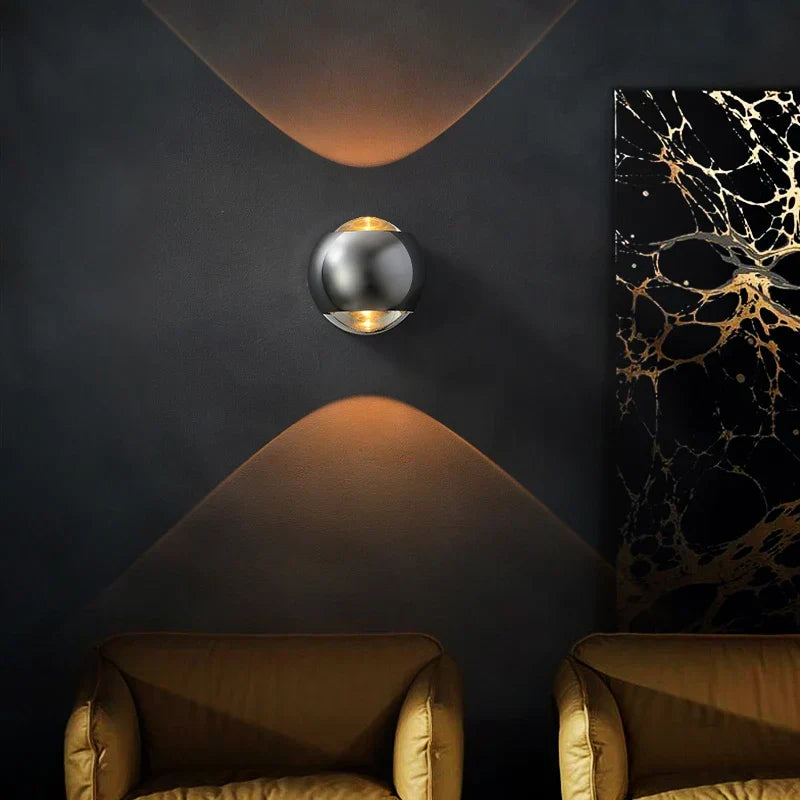 DecorBites™ Moroccan Modern Black Brass LED Wall Lamp