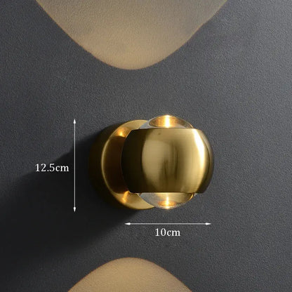 Modern moroccan black & brass led wall lamp for bedroom