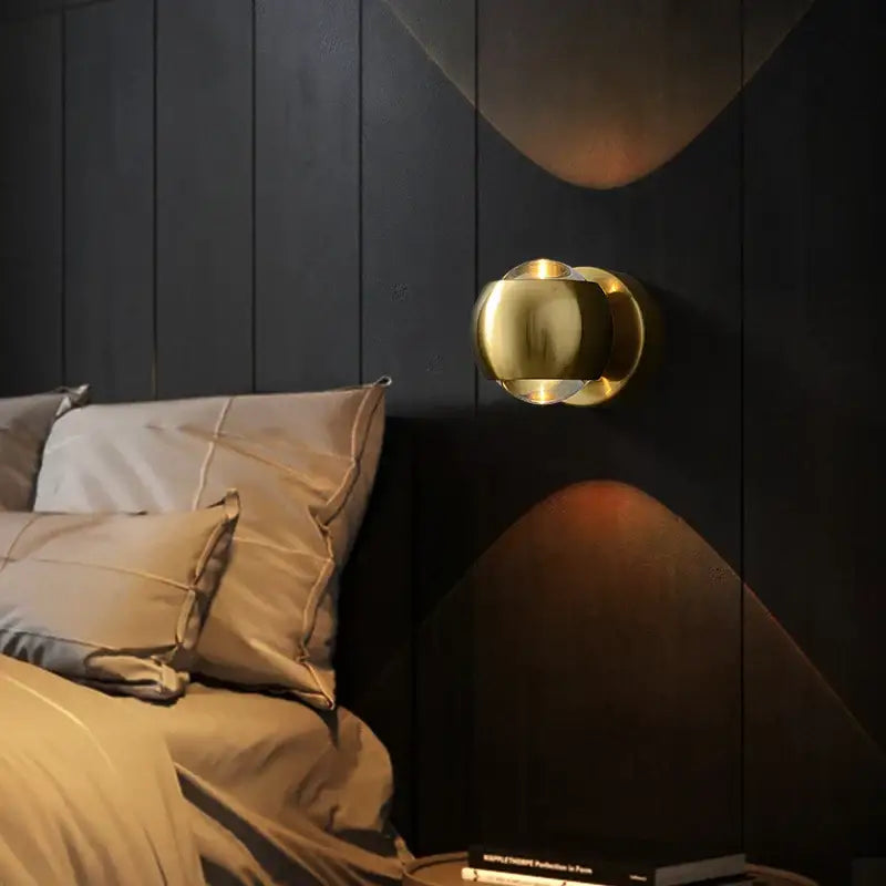 Modern moroccan black & brass led wall lamp for bedroom