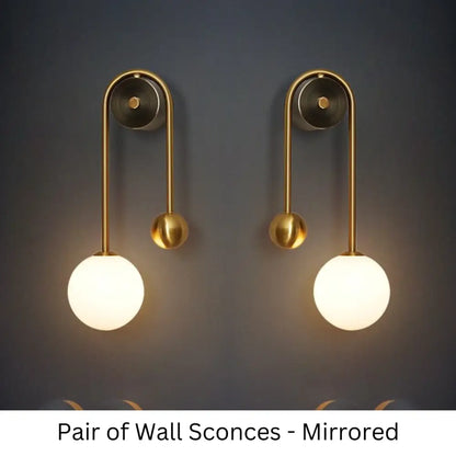 Minimalist moroccan gold wall sconces with frosted glass for bedroom