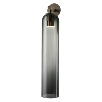 Modern smoked & frosted glass wall sconce bedroom sleek glass light