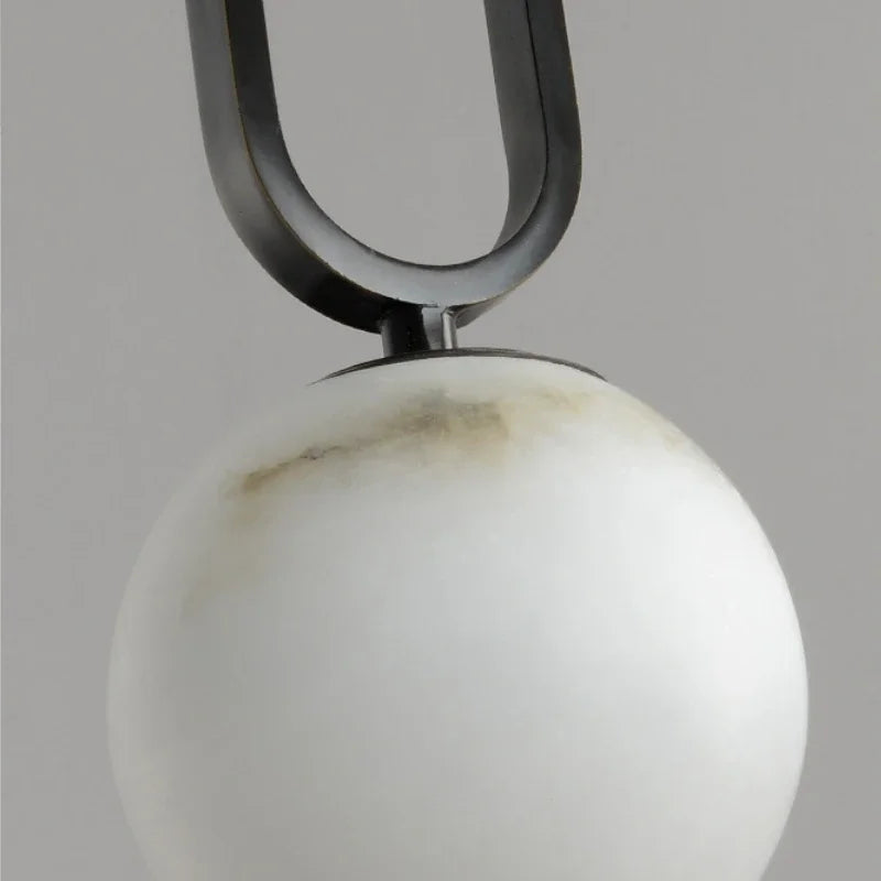 DecorBites™ Moroccan Title: White Marble Hanging Lamp