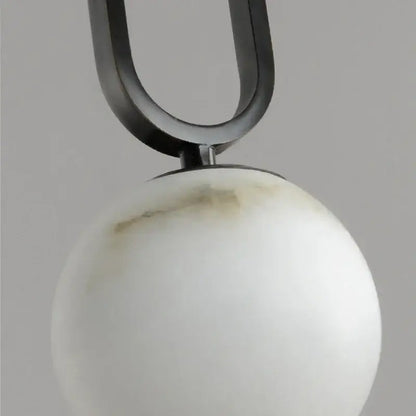 Minimalist black & white natural marble pendant light dining room
