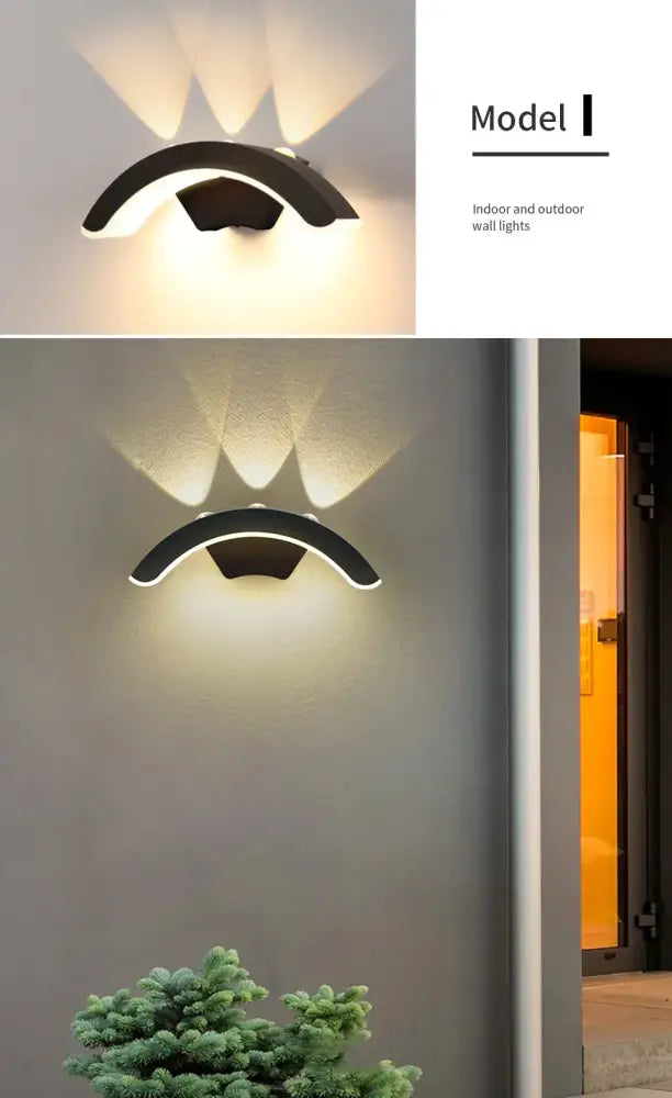 Modern black motion sensor outdoor wall light with frosted glass