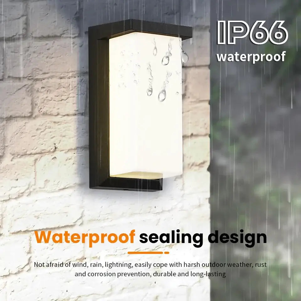 Modern black motion sensor outdoor wall light with frosted glass