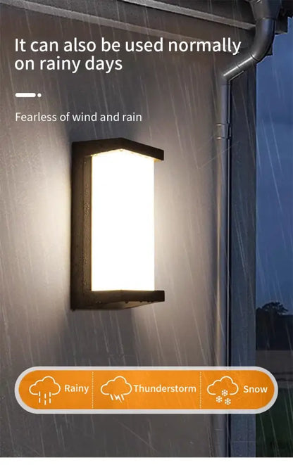 Modern black motion sensor outdoor wall light with frosted glass