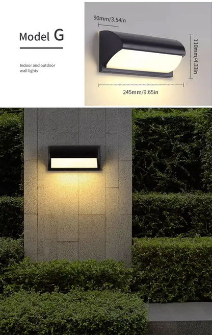 Modern black motion sensor outdoor wall light with frosted glass