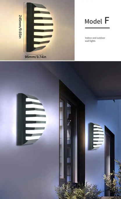 Modern black motion sensor outdoor wall light with frosted glass
