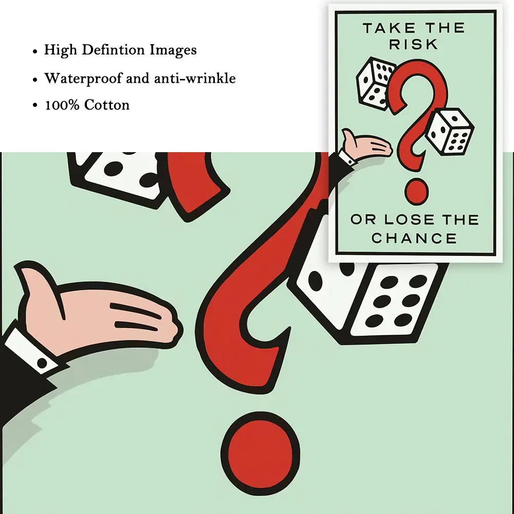 DecorBites™ Motivational Monopoly Millionaire Cartoon Canvas Wall Art