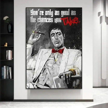 Tony montana go and get yours canvas wall art living room decor
