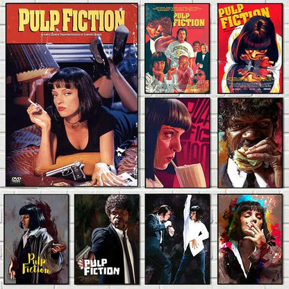 Pulp fiction canvas wall art grid set for living room decor