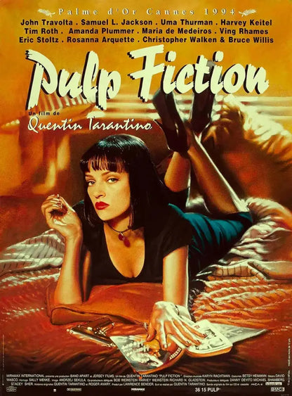 Pulp fiction canvas wall art grid set for living room decor