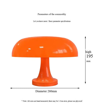 Modern orange mushroom table lamp bedroom decor