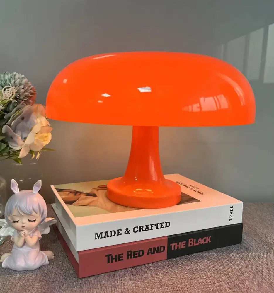Modern orange mushroom table lamp bedroom decor