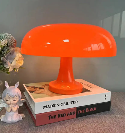 Modern orange mushroom table lamp bedroom decor