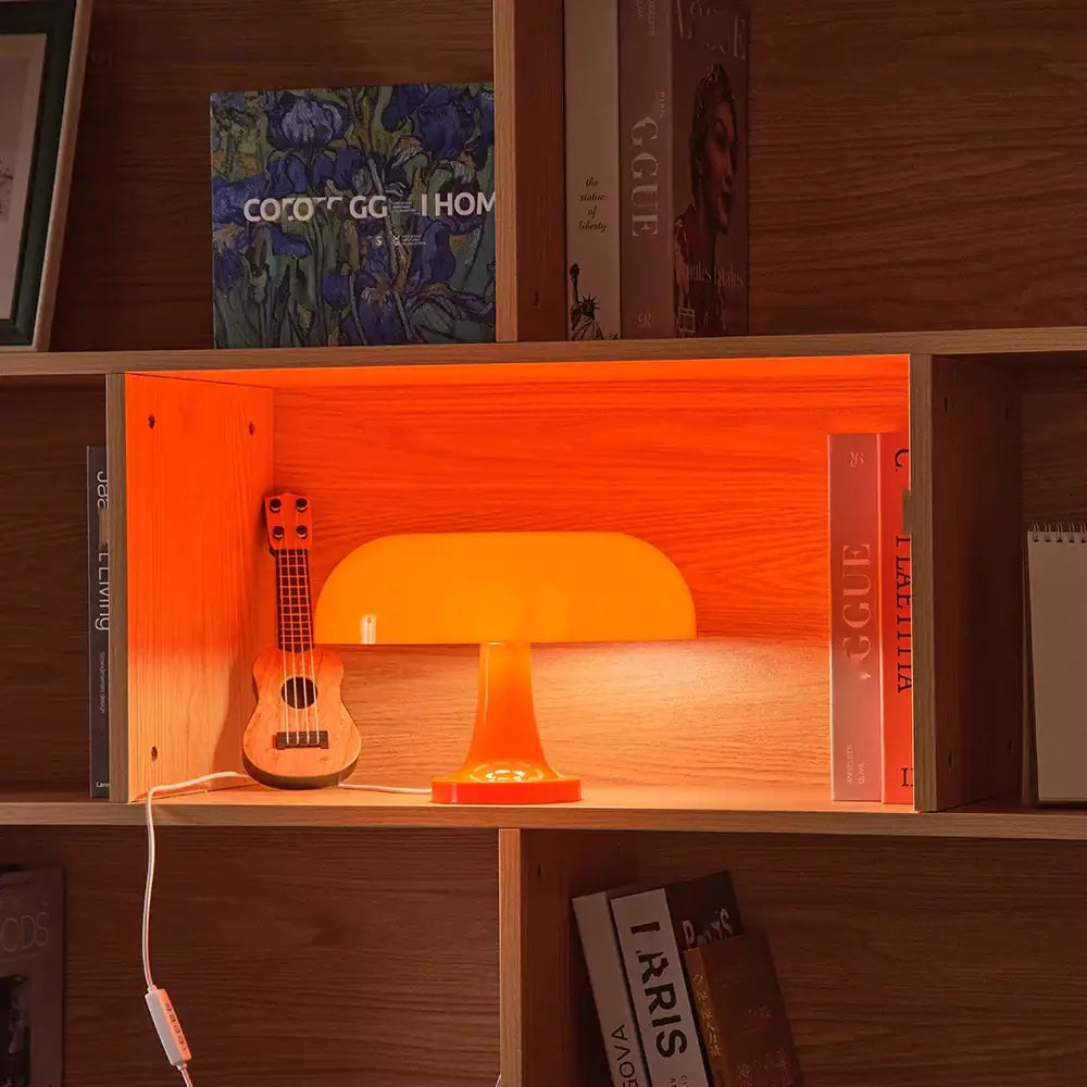 Modern orange mushroom table lamp bedroom decor