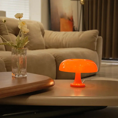 Modern orange mushroom table lamp bedroom decor