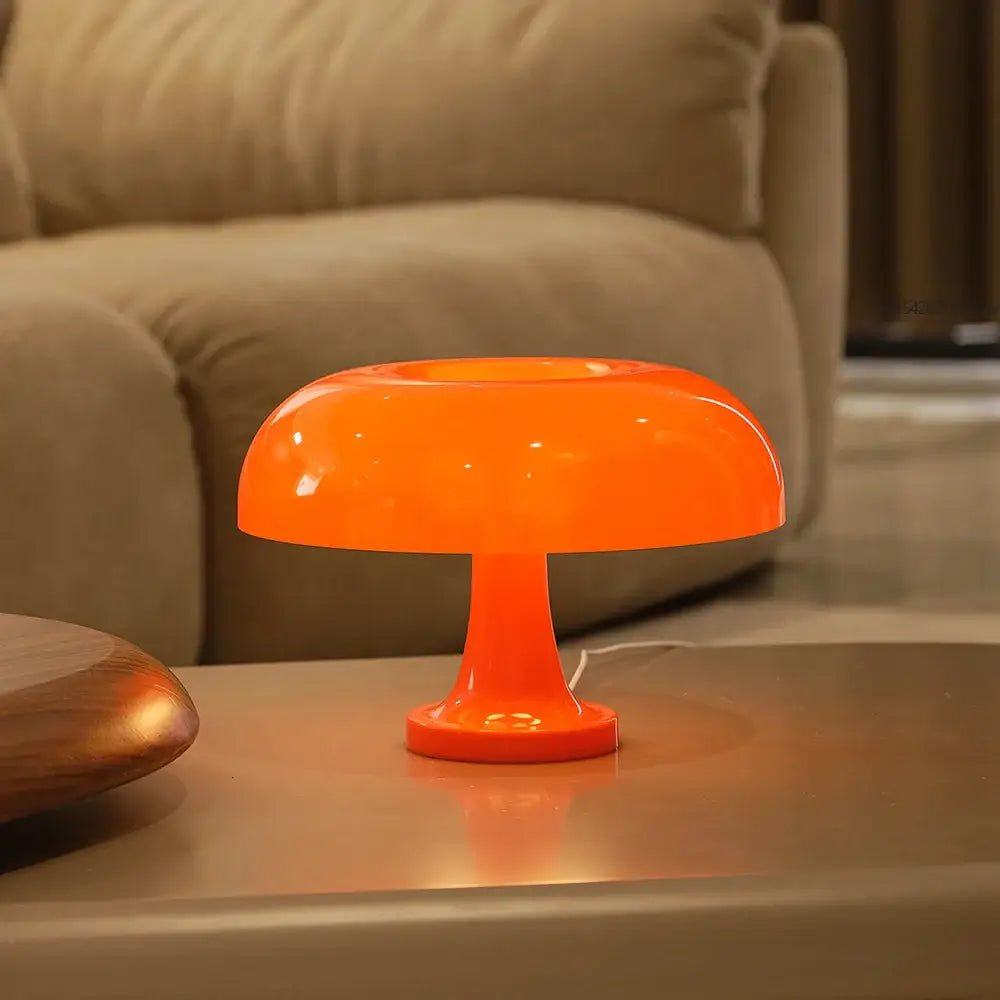 Modern orange mushroom table lamp bedroom decor