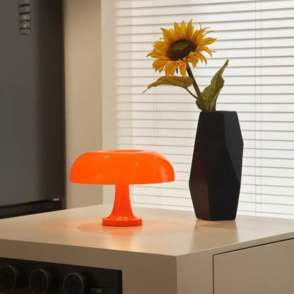 Modern orange mushroom table lamp bedroom decor