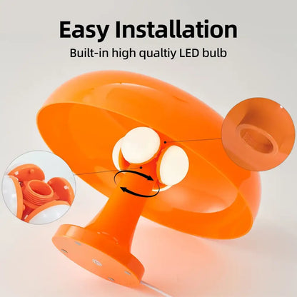 Modern orange mushroom table lamp bedroom decor