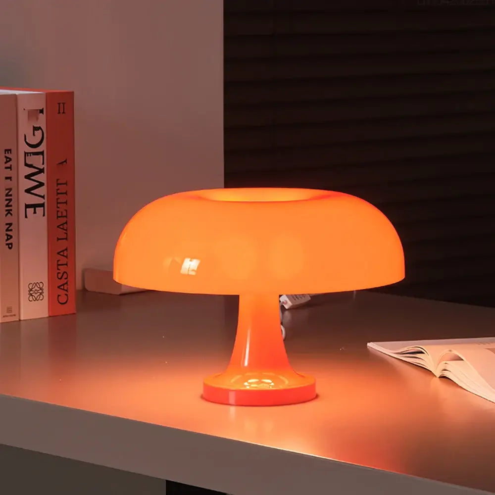 Modern orange mushroom table lamp bedroom decor