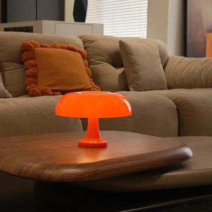Modern orange mushroom table lamp bedroom decor
