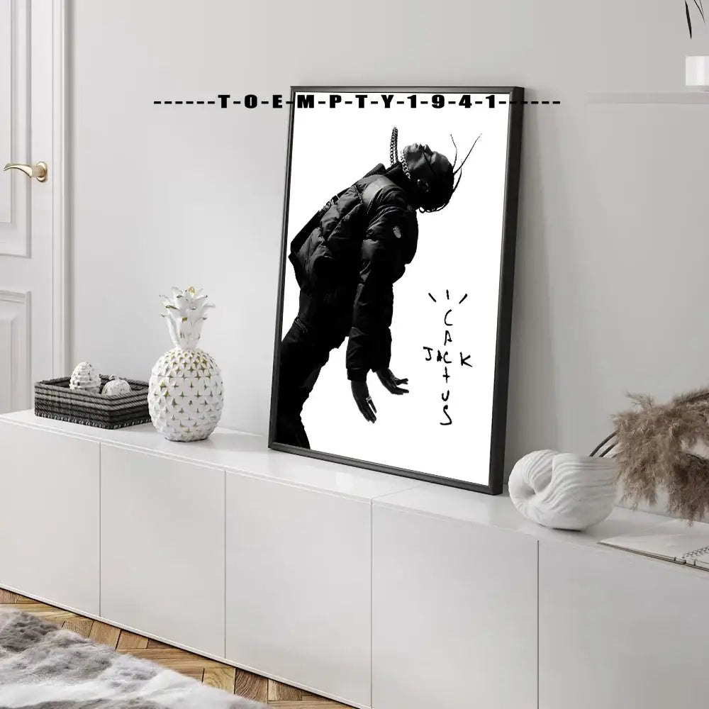 Travis scott and jack skellington framed album covers poster bedroom