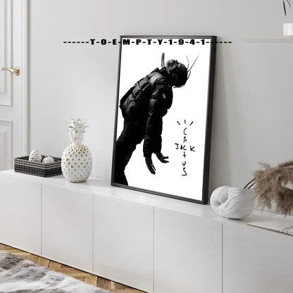 Travis scott and jack skellington framed album covers poster bedroom