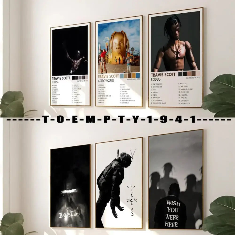 Travis scott and jack skellington framed album covers poster bedroom