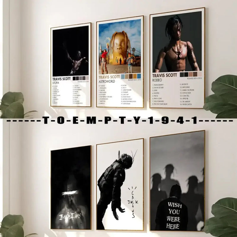 Travis scott and jack skellington framed album covers poster bedroom