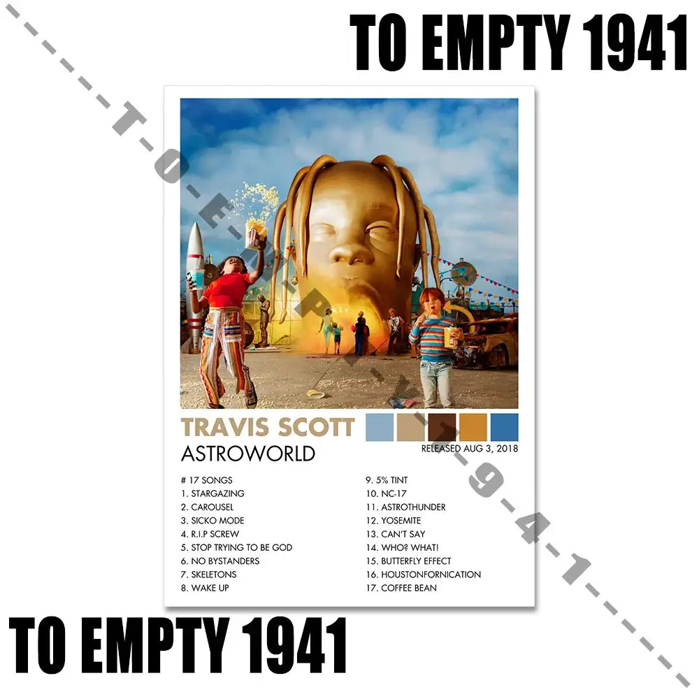 Travis scott and jack skellington framed album covers poster bedroom