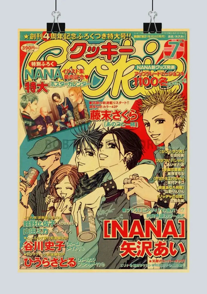 Vintage nana anime kraft paper poster bedroom retro art print