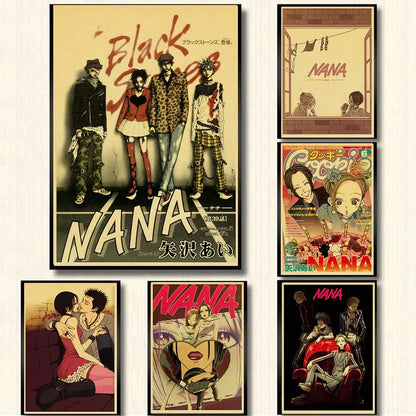 Vintage nana anime kraft paper poster bedroom retro art print